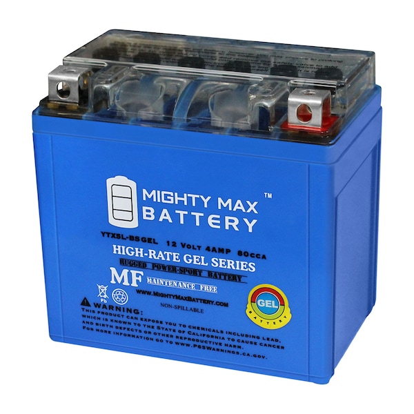 Mighty Max Battery YTX5L-BS GEL Battery for Yamaha 50 XF50W (C3) 2007-2013 YTX5L-BSGEL184